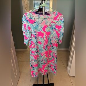 Lily Pulitzer lajolla dress with lobster print. Size small. EUC